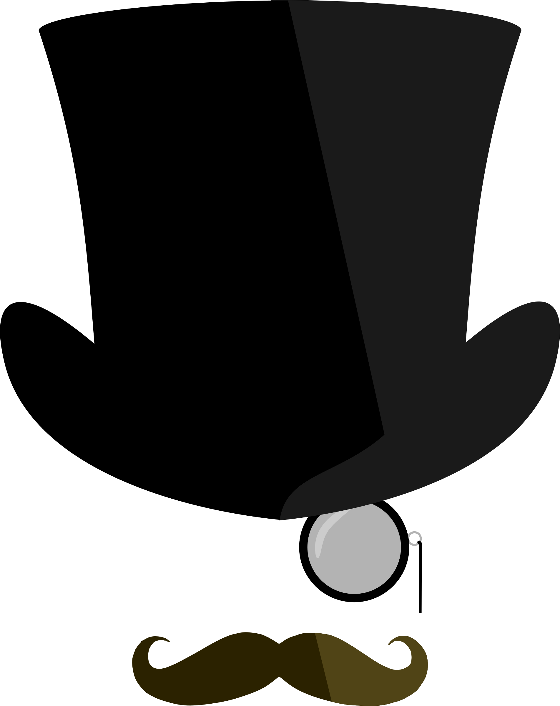 Clipart - Top hat, moustache, monocle