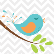 Bird on branch clip art