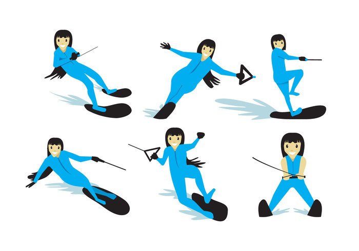 Water Skiing Girl Vector - Download Free Vector Art, Stock ...