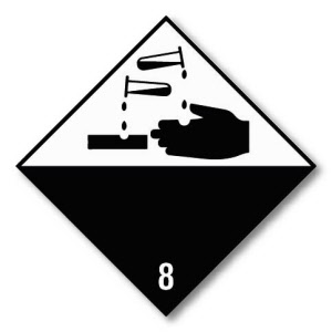 Corrosive Hazard Warning Diamonds | Class 8 Signs