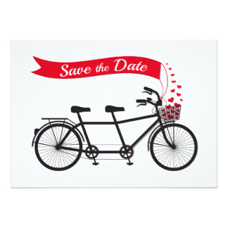 Tandem Bicycle Save The Date Invitations & Announcements | Zazzle