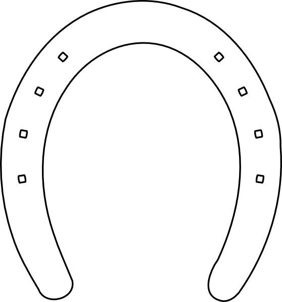 Horseshoe With Horse Art In White - ClipArt Best