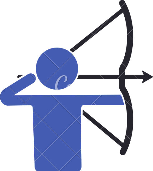 Archer with Bow and Arrow Vector - Icons by Canva