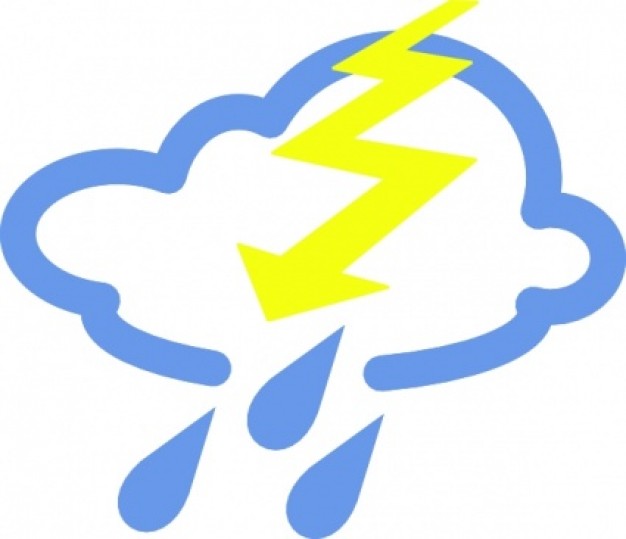 Thunder Storms Weather Symbol clip art | Download free Vector