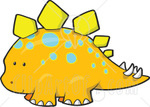 Orange and Blue Spotted Stegosaurus Dinosaur Clipart Illustration ...