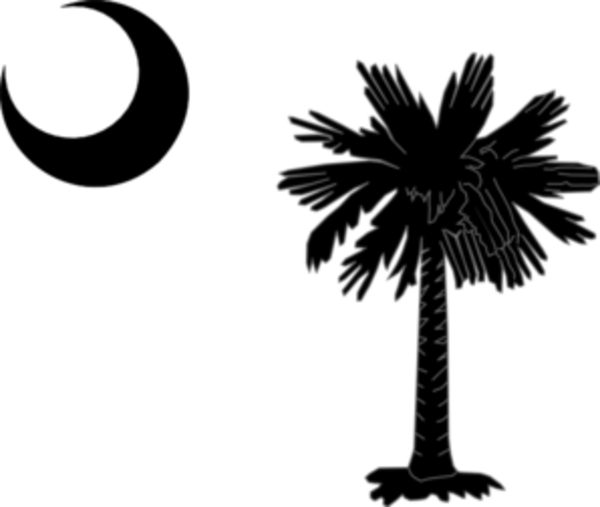 South Carolina State Flag Palmetto And Crescent Moon In Black Md ...