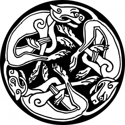 tattoo_celtic_round_dogs_clip_ ...