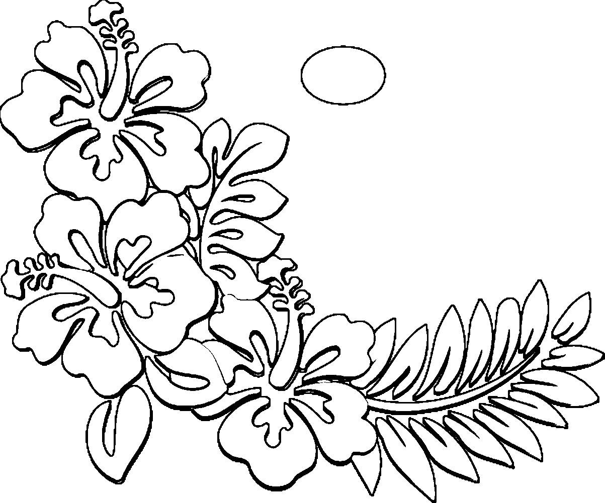 Hawaiian Flowers Coloring Page - AZ Coloring Pages