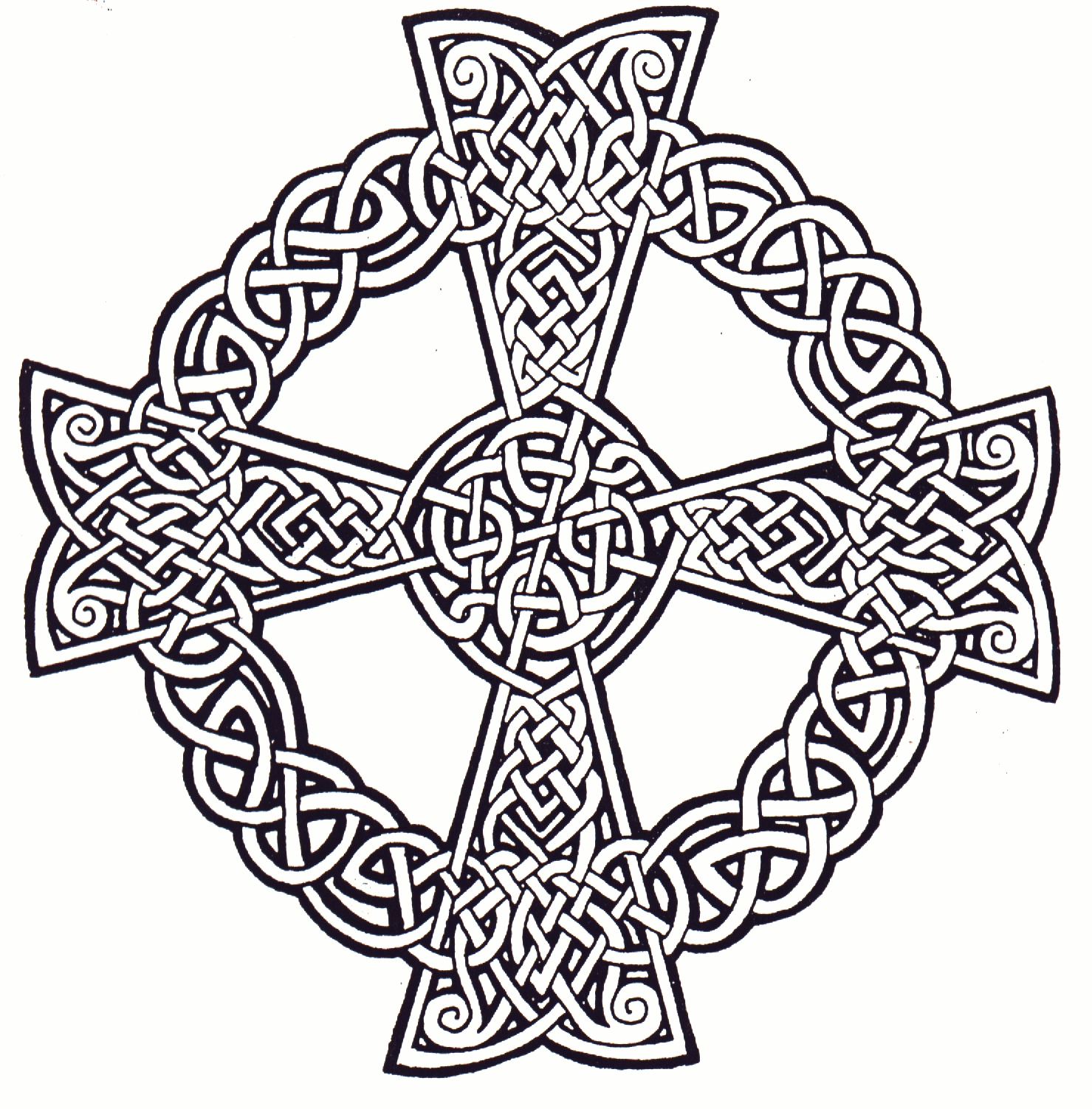 Celtic Cross Line Drawing | Line Drawing