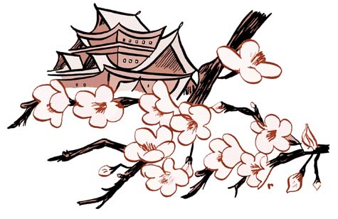 cherry blossom branch drawing