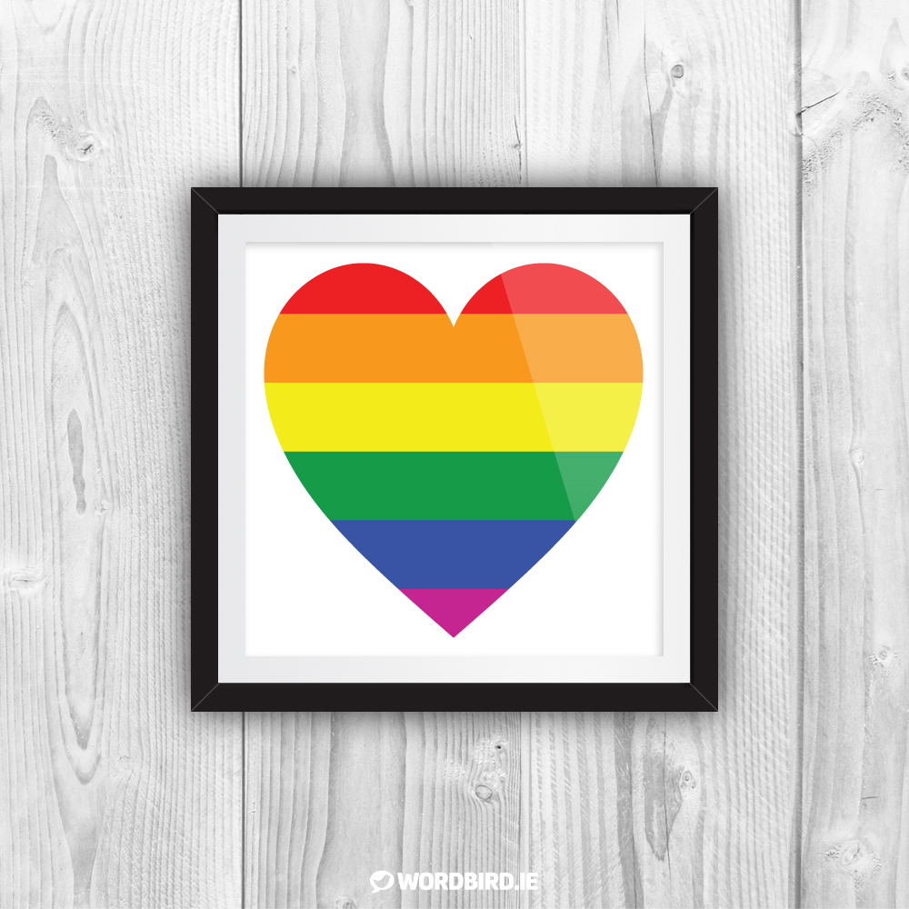 Gay Pride Heart by wordbird.ie | Prints | Posters | Cards