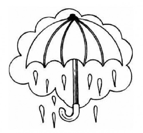 Printable Umbrella In Rain Coloring Pages | Coloring Pages