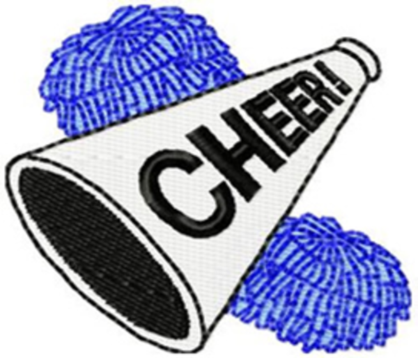 Megaphone and pom pom clip art