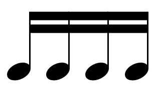 4 Sixteenth Note Clipart
