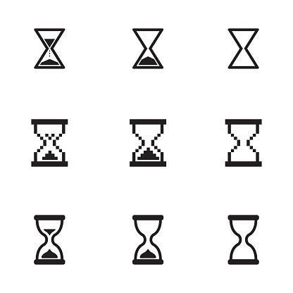 Vector Black Hourglass Icons Set Clip Art, Vector Images ...
