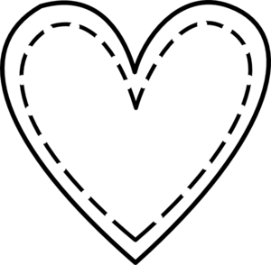 Heart outline clipart black and white free