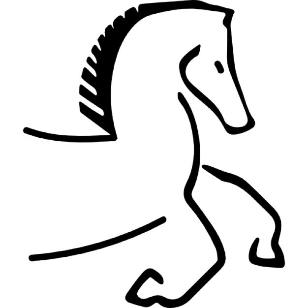 Horse cartoon outline facing right with running feet Icons | Free ...