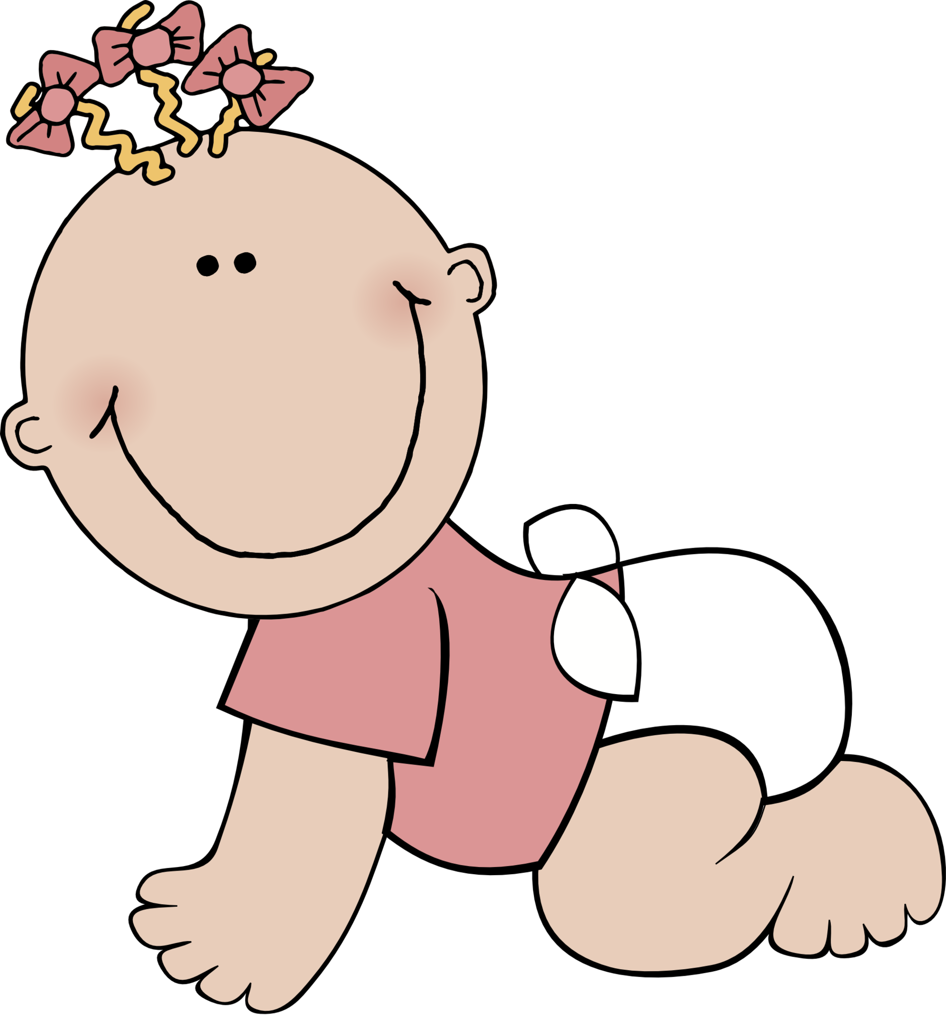 Baby Girl Crawling Coloring Book Colouring Letters Clipart - Free ...