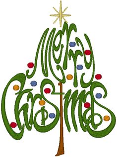 Christmas tree and cross clipart