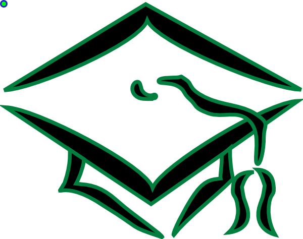 Graduation Cap (green Outline) Clip Art - vector clip ...