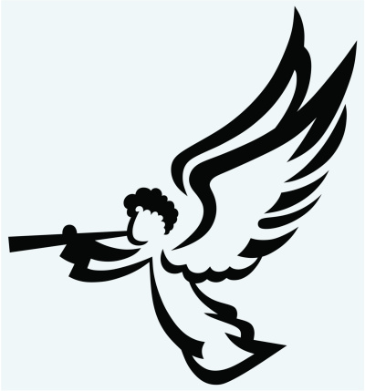 Drawing Of The Black Baby Angel Clip Art, Vector Images ...