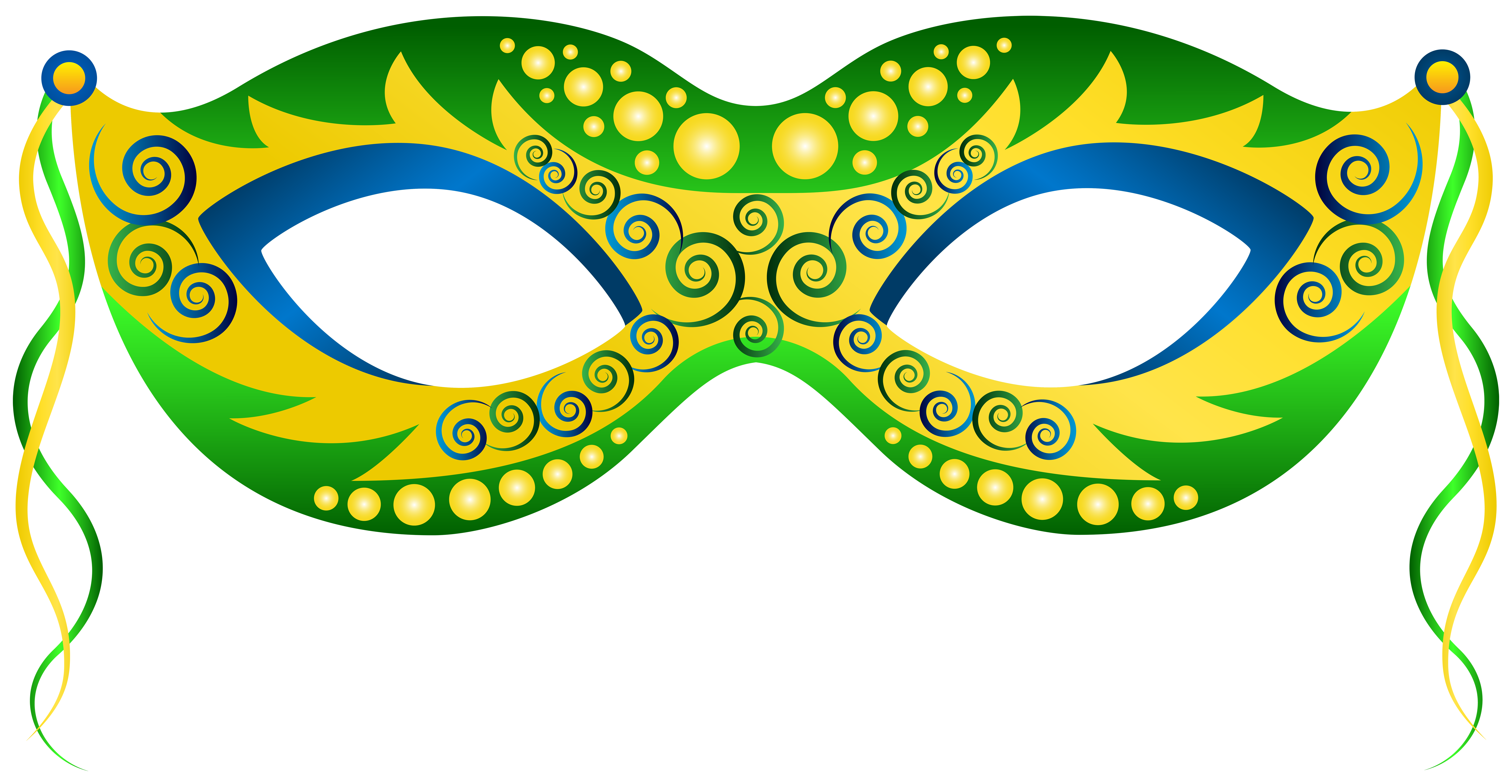 Green yellow carnival mask clip art image - FamClipart