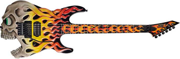 esp-flaming-skull-guitar- ...