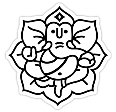 Ganesh Ganesa Ganapati 2 (black outline)" Stickers by MysticIsland ...