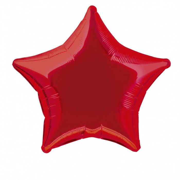 Solid Red Star Foil Balloon 18"- 17570