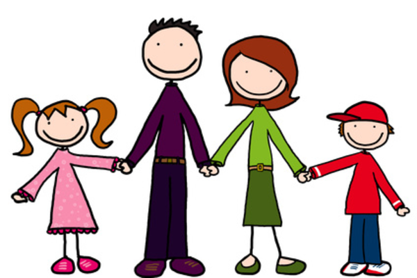 Family holding hands clipart