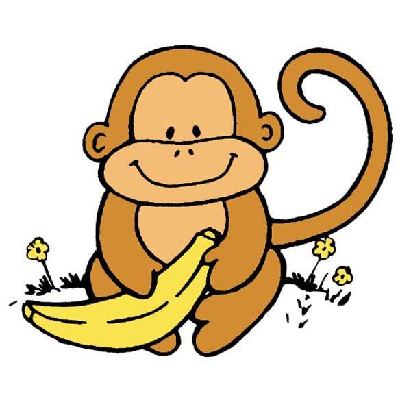 Clipart monkey with banana