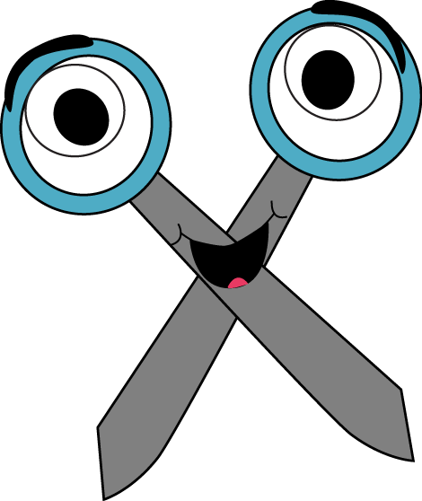 Cartoon Scissors Clip Art Image Scissors With Cartoon Eyes And ...