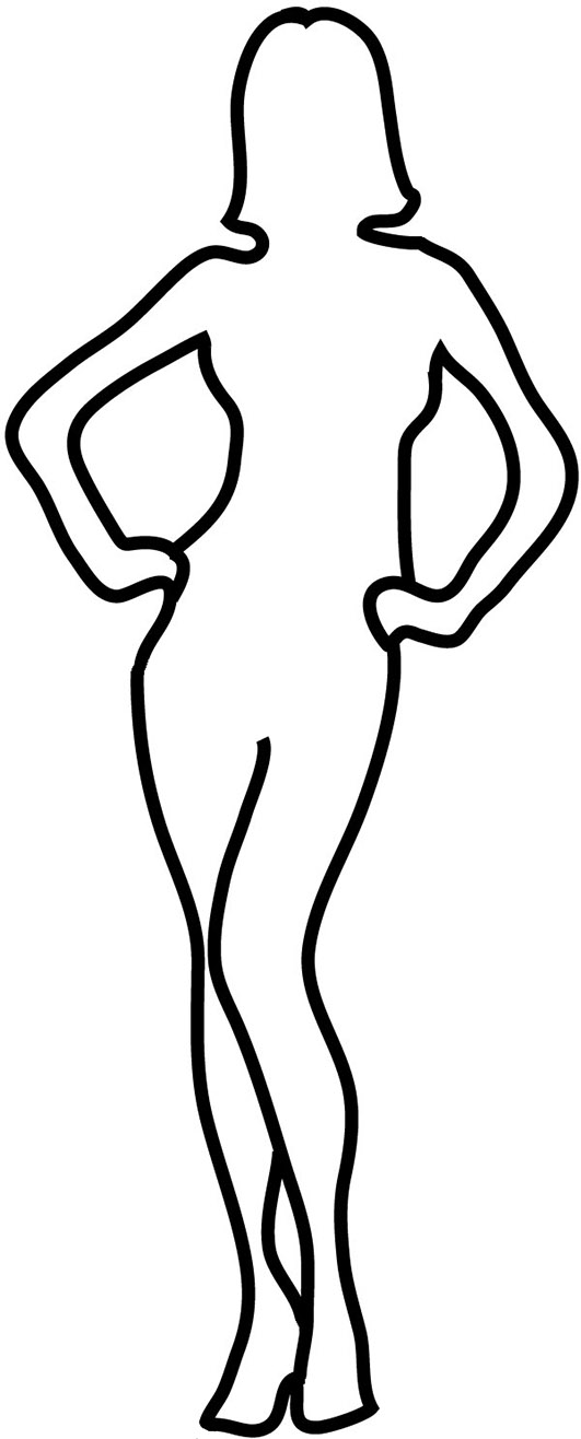 Outline Female Body Template