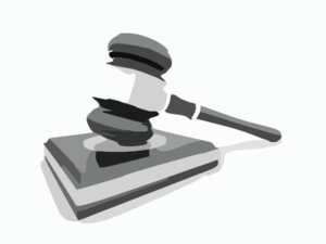 Gavel black and white clipart image #36515