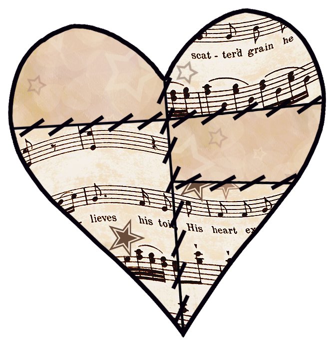 Sheet music with no musical notes clipart