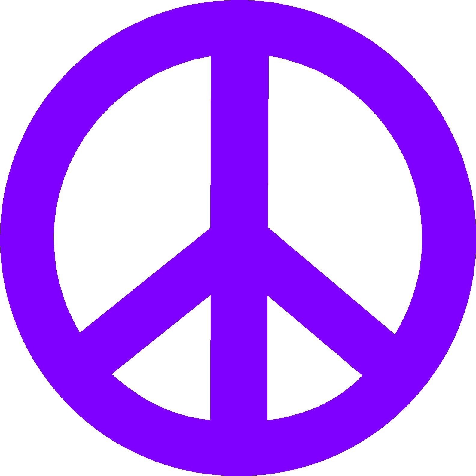 Purple peace sign clipart