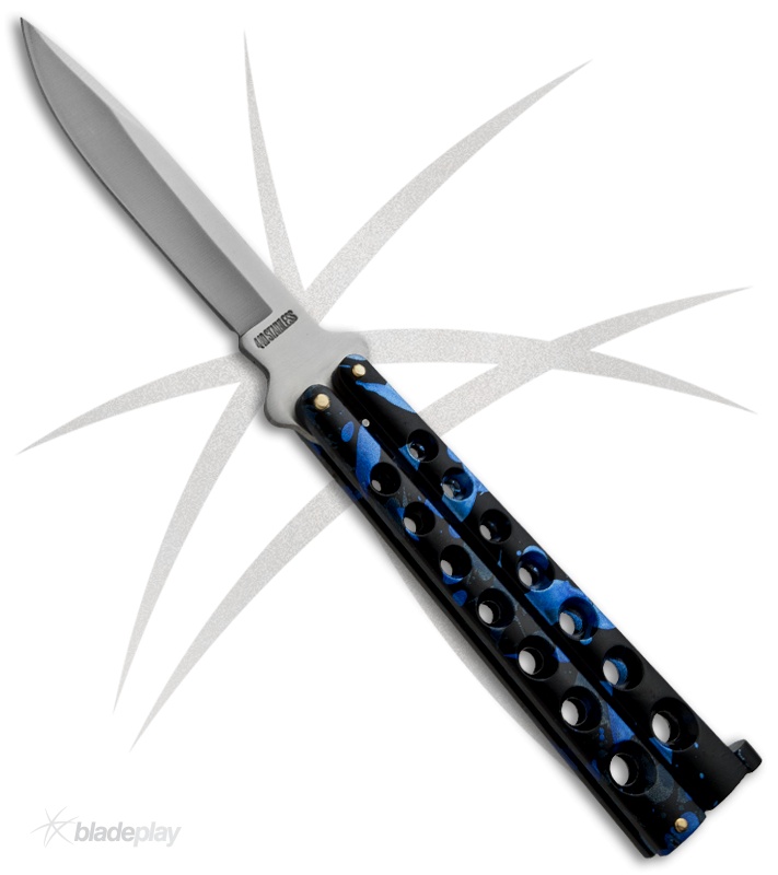 Scoundrel Black Butterfly Knife - Black Plain - Blade Play
