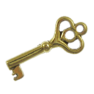 Skeleton Key Gold Lapel Pin