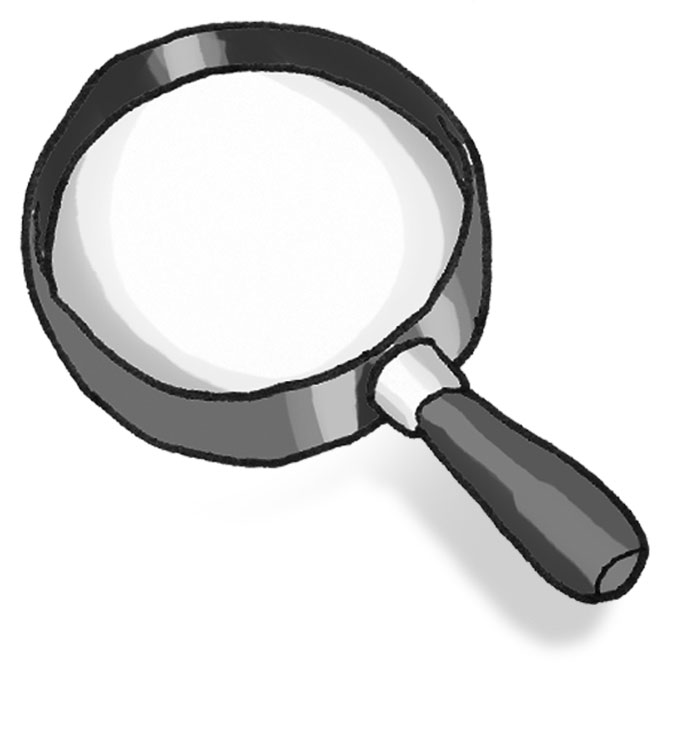 Singing magnifying glass clipart