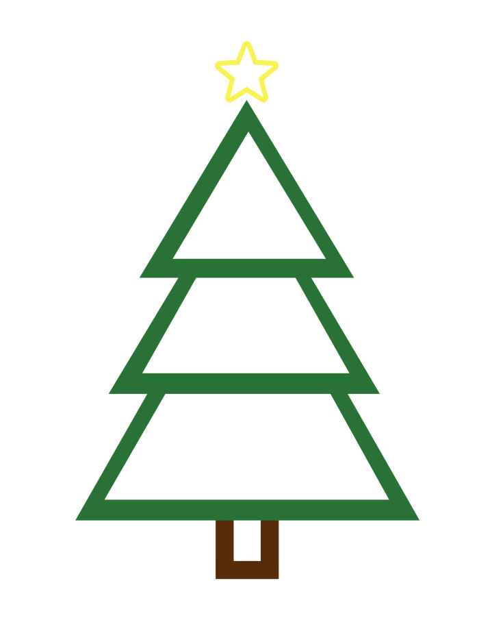 Simple Christmas Tree Outline ClipArt Best