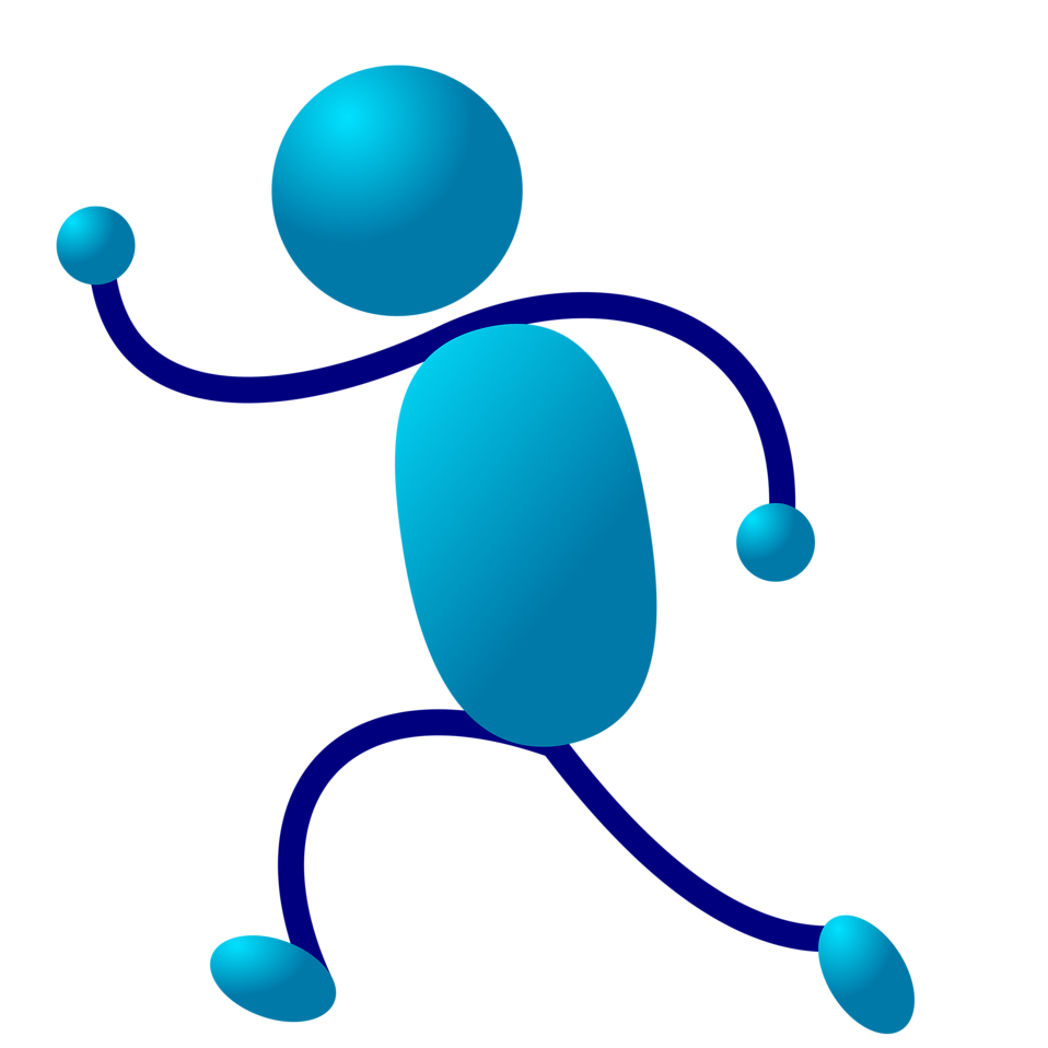 Running man clipart blue