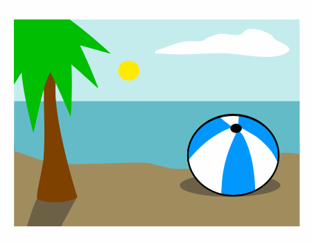 Drawing a cartoon beach