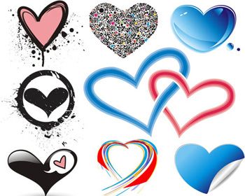 Shiny Hearts Design Elements Vectors - eps ai vector - hearts ...