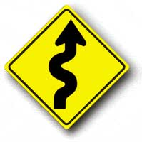 30" Diamond - Winding Road Right Sign with Symbol