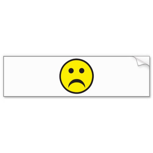 Un-smiley Face Rave Dance Cartoon Bumper Sticker from Zazzle.