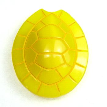 BEADINPATH: Vintage West German Glass Yellow Turtle Shell Cab ...