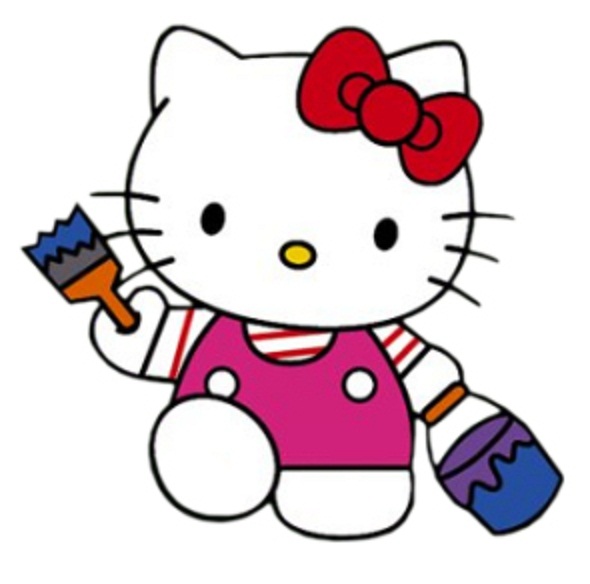 Hello Kitty Painting Wallpaper | Coloring