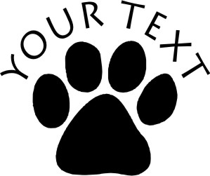 Custom Vinyl Decals - Paw Vinyl Decals Stickers With Free Custom Text