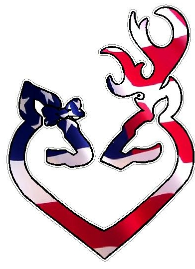 Deer Heads HEART FILLS USA Flag, Music Groups, Band Decals, Band ...