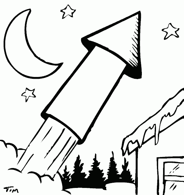 fireworks rocket coloring page - coloring.com